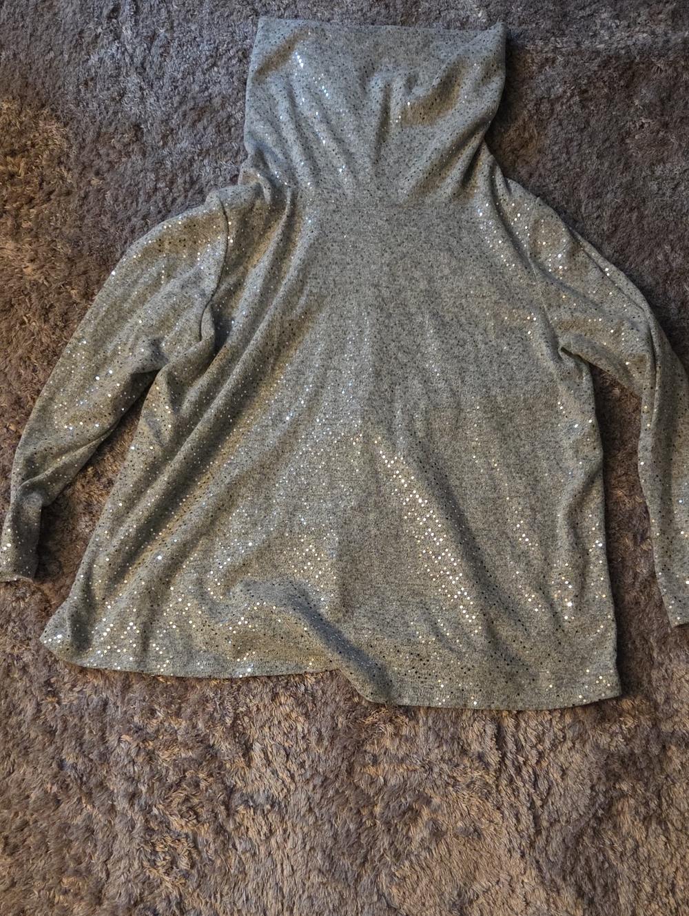 Lane Bryant Silver Sequin Turtleneck Sweater